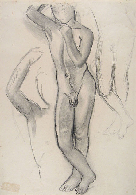 Elisabeth Chaplin, standing nude boy